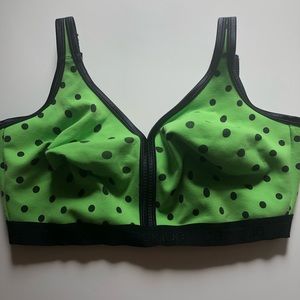 42H no wire bright green polka dot Cacique bra